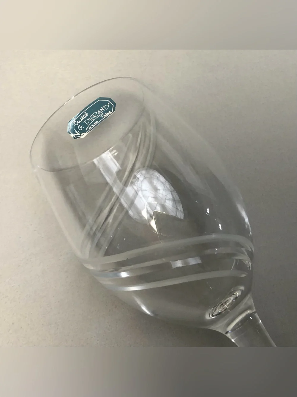 Cristal D’Arques - Durand Farandole Water Goblet, Swirl Design Set of 2